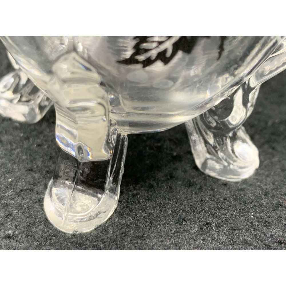 VIKING GLASS #42  Four Toed Open Sugar & Creamer SILVER CITY Springtime Overlay - Picture 7 of 10